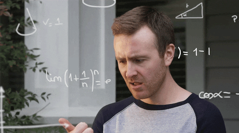 Man trying to solve a Math problem GIF