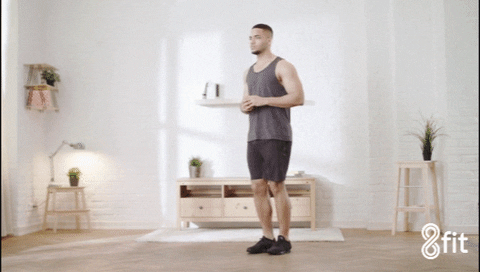 Compound exercises: man doing lunges GIF