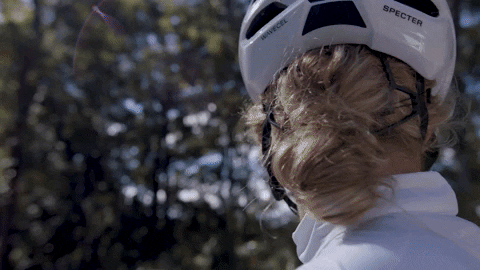 Cyclist looking to the left GIF