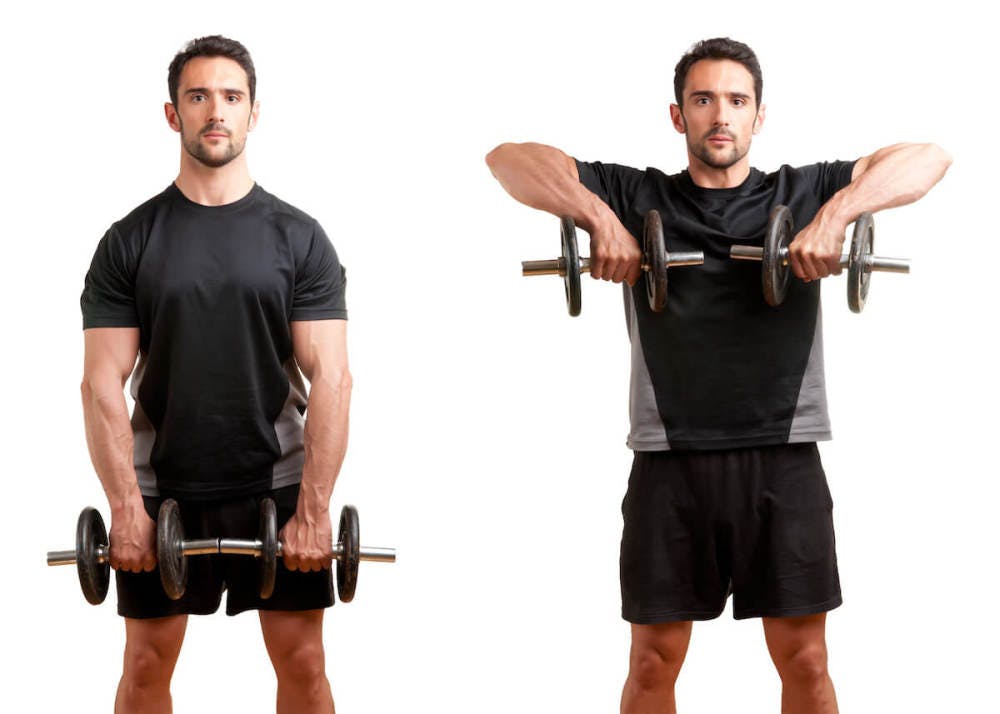 Dumbbell back exercises: Dumbbell upright row