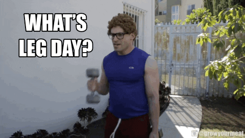 Best leg workouts: person asking what leg day is GIF